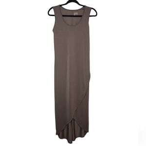 Lisa Rinna Women's Taupe Sleeveless Cross Hem Maxi Dress Size XXS